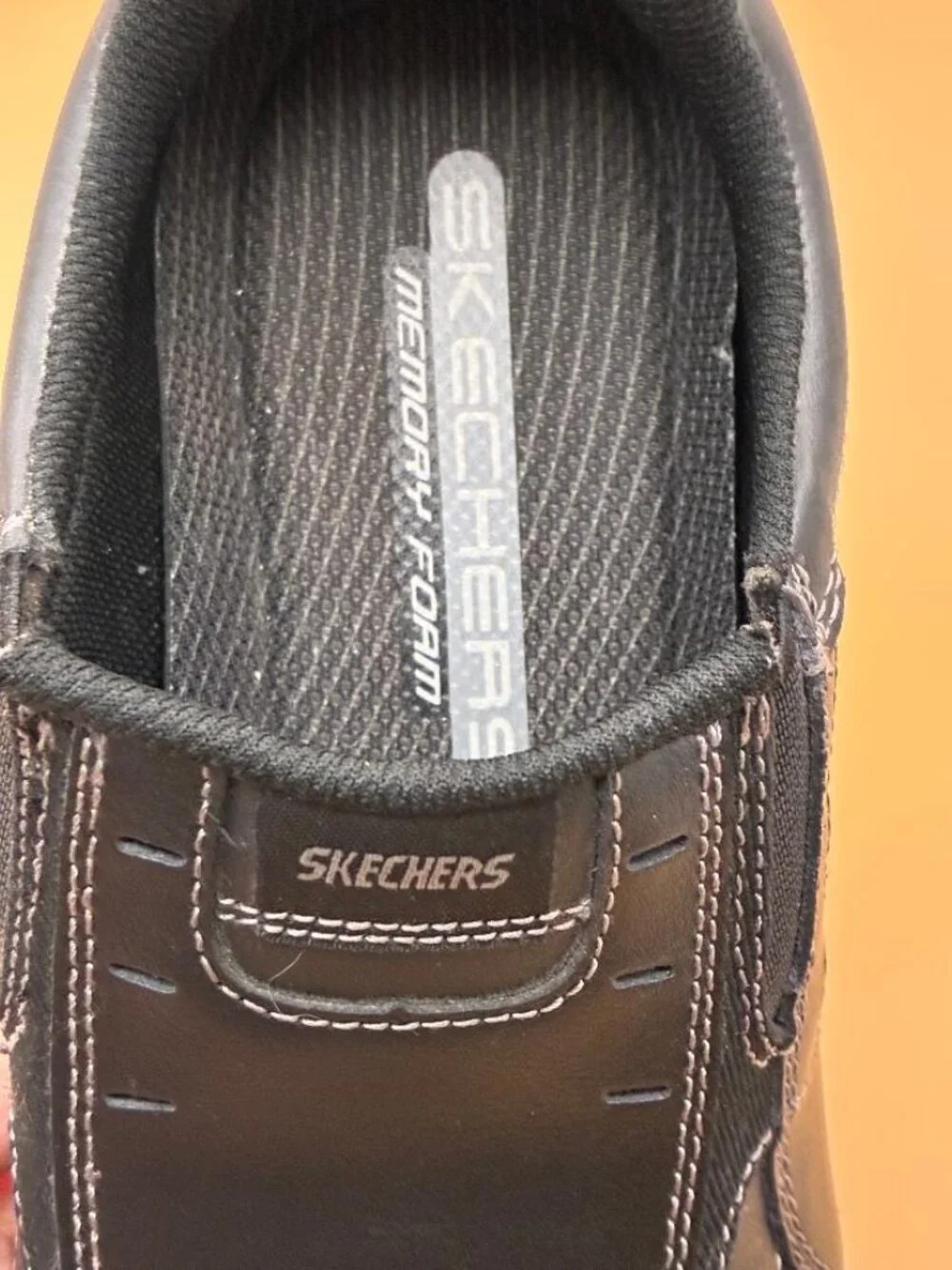 Skechers Diameter-Nerves Slip-on Loafer Driving Shoes Mens sz 6.5 Black Leather